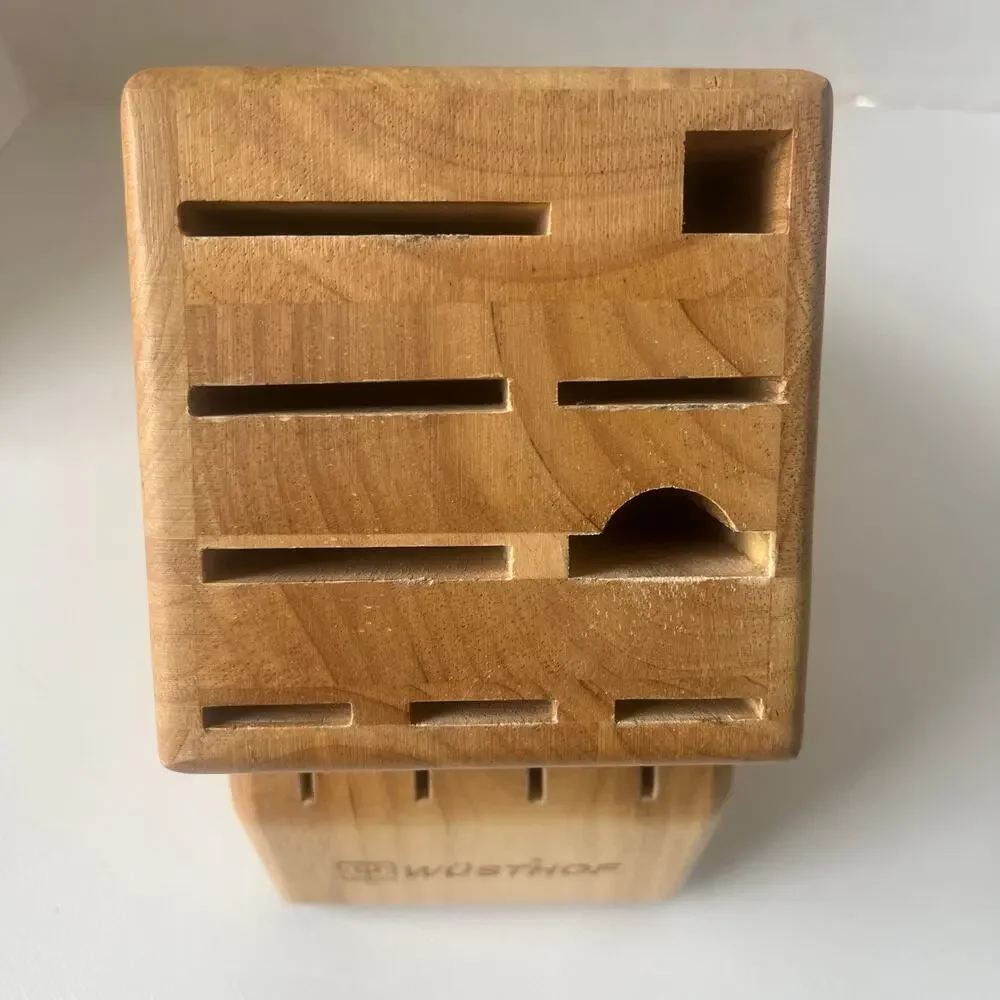 WUSTHOF 13 Slots Knife Wood Block Light Oak Kitchen Counter Beechwood